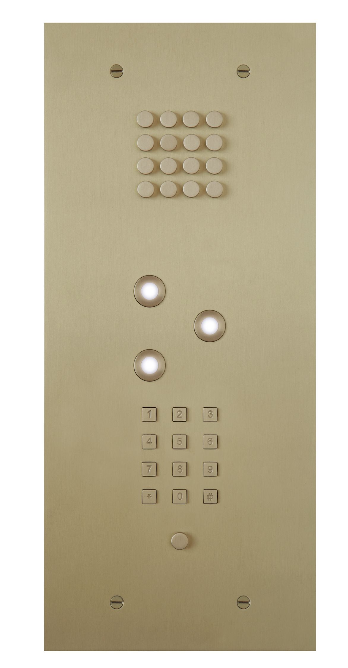 Wizard Bronze gold IP 3 buttons small with keypad